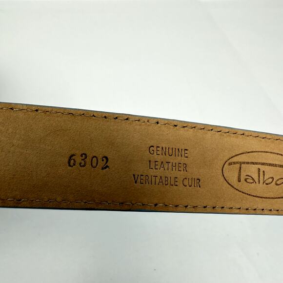 Talbots Made in Italy Blue Leather Belt Braided Buckle Size Small NWOT - Picture 3 of 9